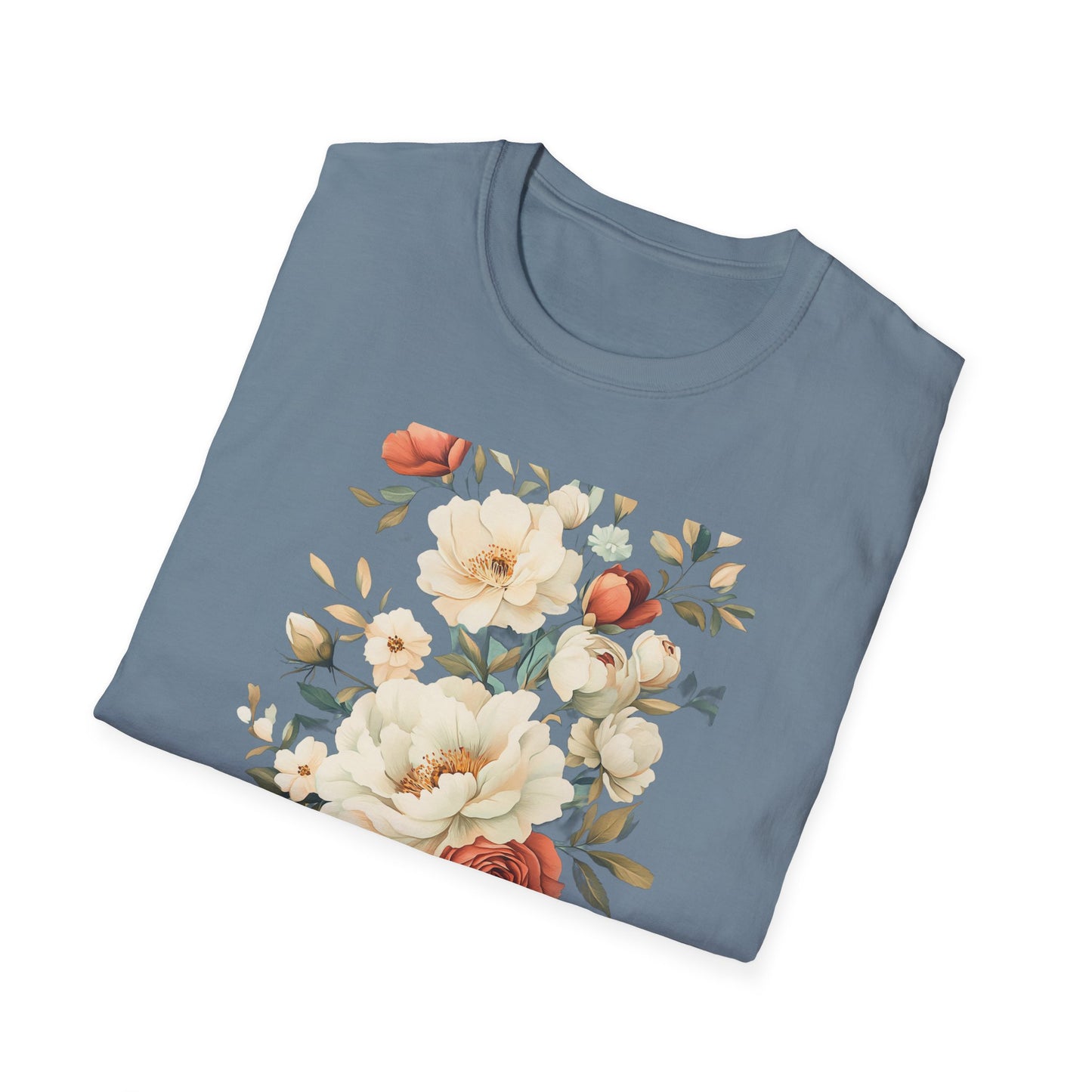 Floral Design Unisex Softstyle T-Shirt - Perfect for Spring and Everyday Wear