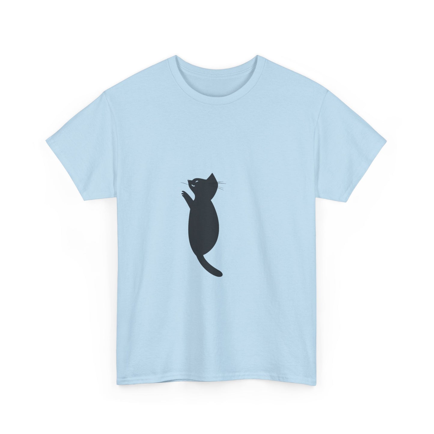 Playful Black Cat Graphic Unisex Heavy Cotton Tee - Tee Fusion Lab