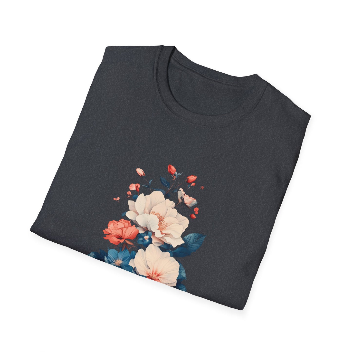Floral Design Unisex Softstyle T-Shirt – Perfect for Everyday Wear and Spring Celebrations