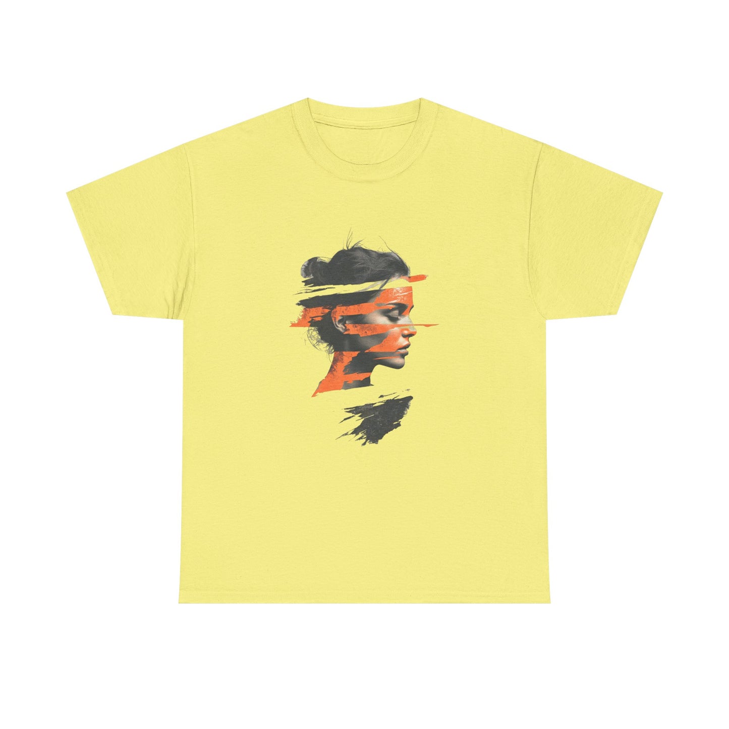 Artistic Unisex Heavy Cotton Tee - Abstract Portrait Design