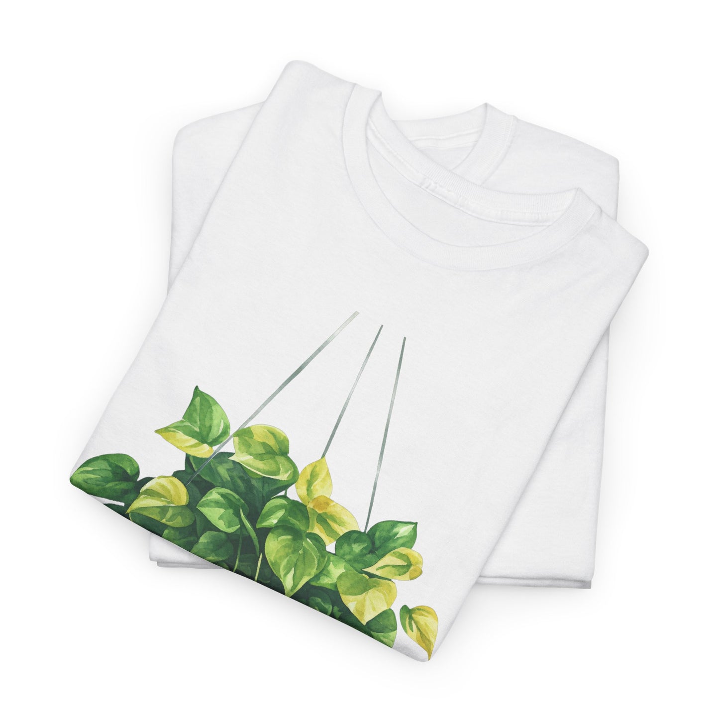 Hanging Pothos Plant Watercolor Tee - Hanging Indoor Plant Design