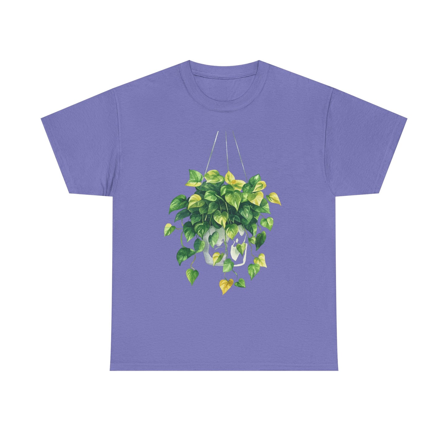 Hanging Pothos Plant Watercolor Tee - Hanging Indoor Plant Design
