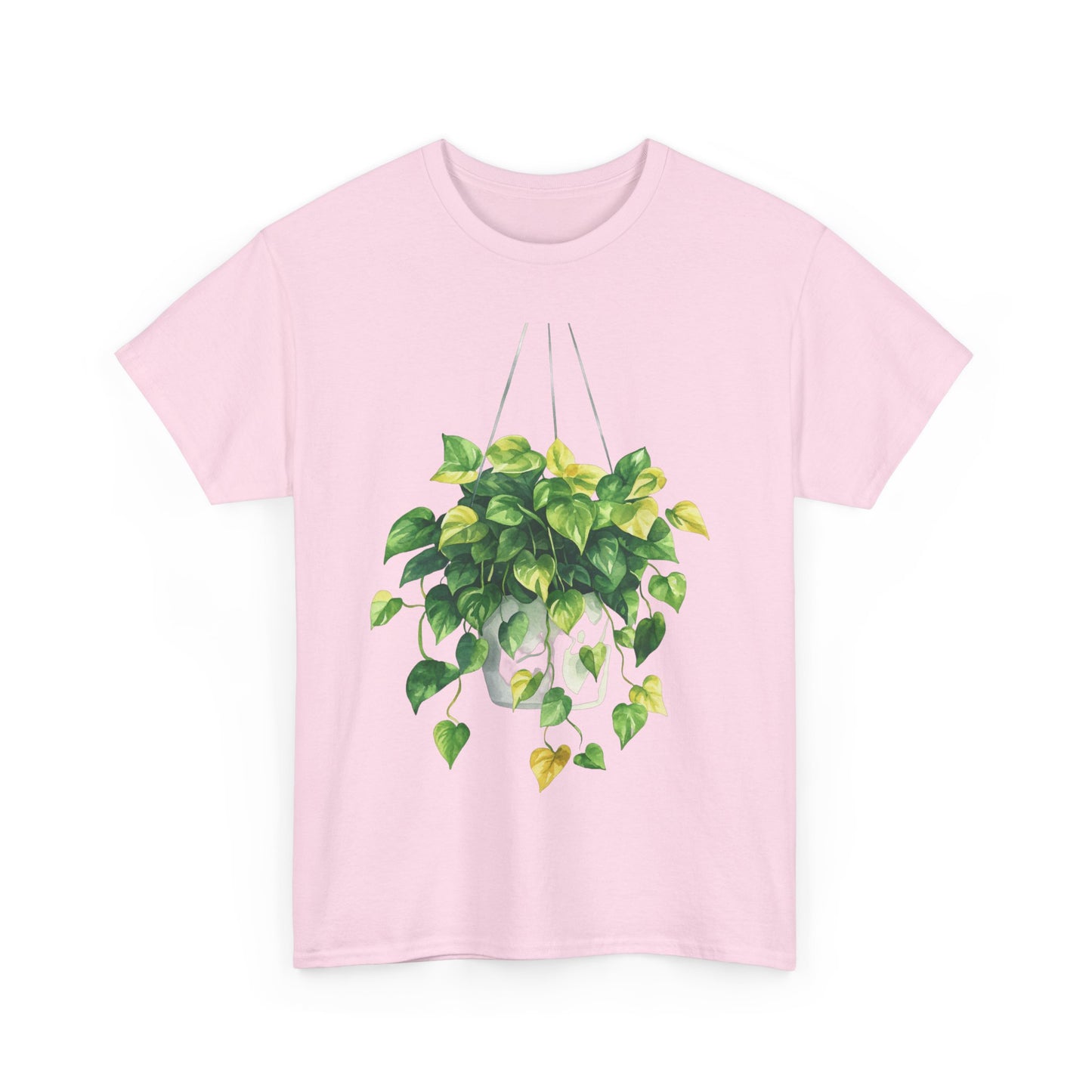 Hanging Pothos Plant Watercolor Tee - Hanging Indoor Plant Design
