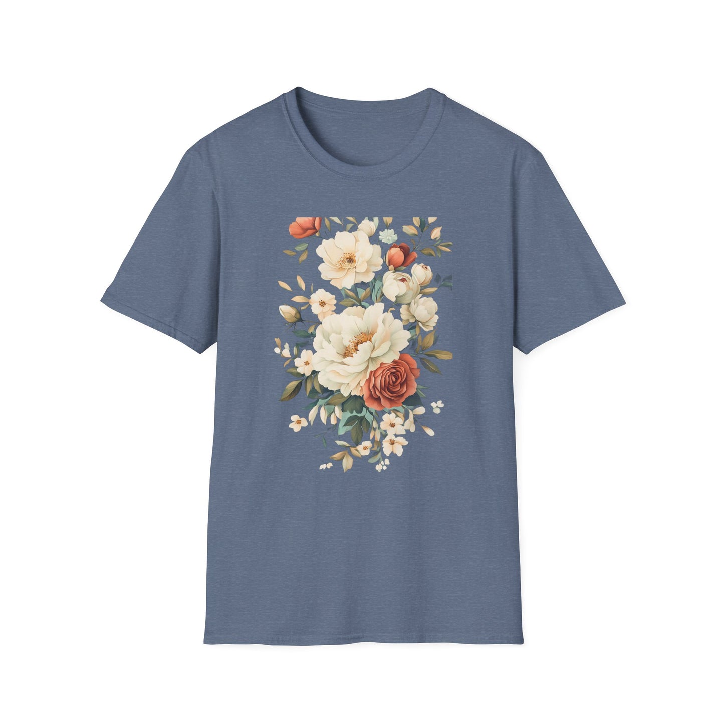 Floral Design Unisex Softstyle T-Shirt - Perfect for Spring and Everyday Wear