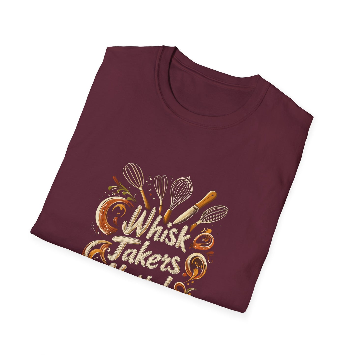 Whisk Takers Unite Unisex Softstyle T-Shirt - Perfect for Bakers and Cooking Enthusiasts - Tee Fusion Lab
