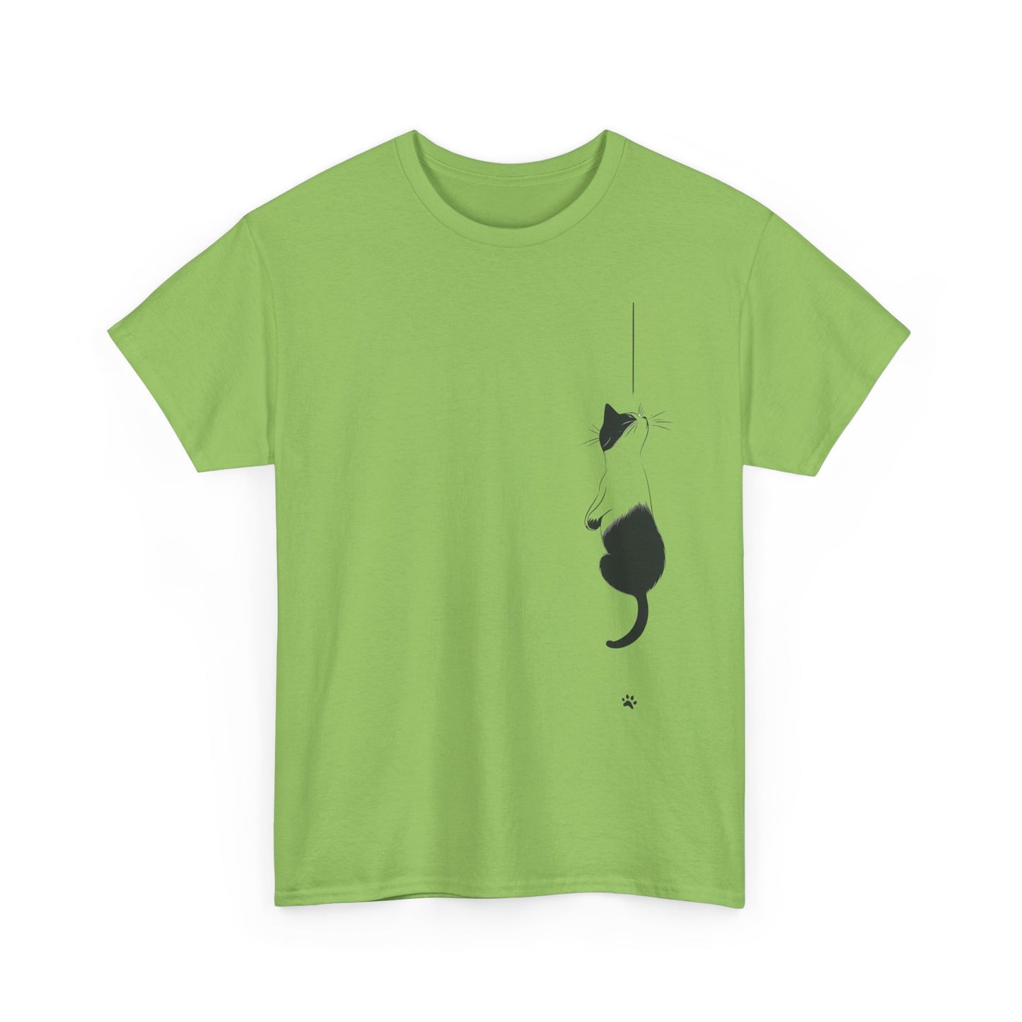 Cat Lover Unisex Heavy Cotton Tee - Curious Cat Hanging