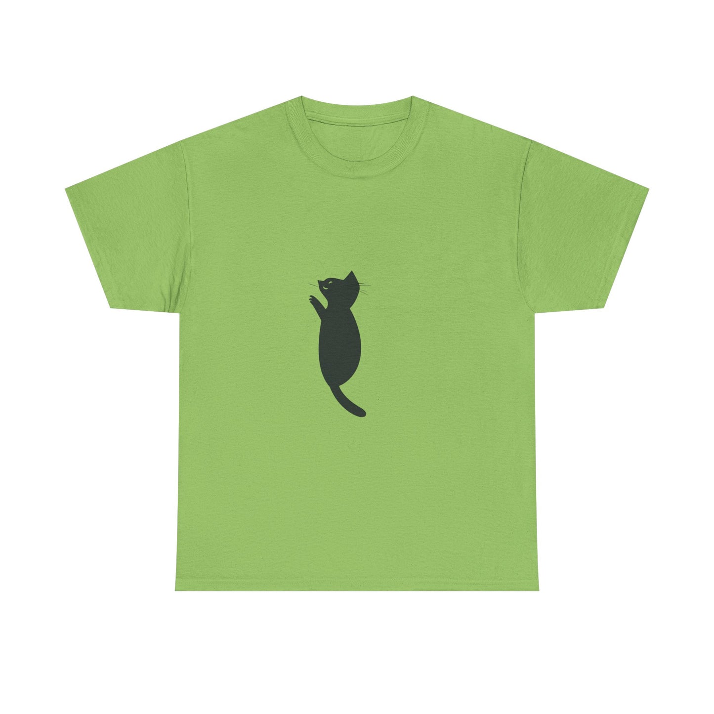 Playful Black Cat Graphic Unisex Heavy Cotton Tee - Tee Fusion Lab
