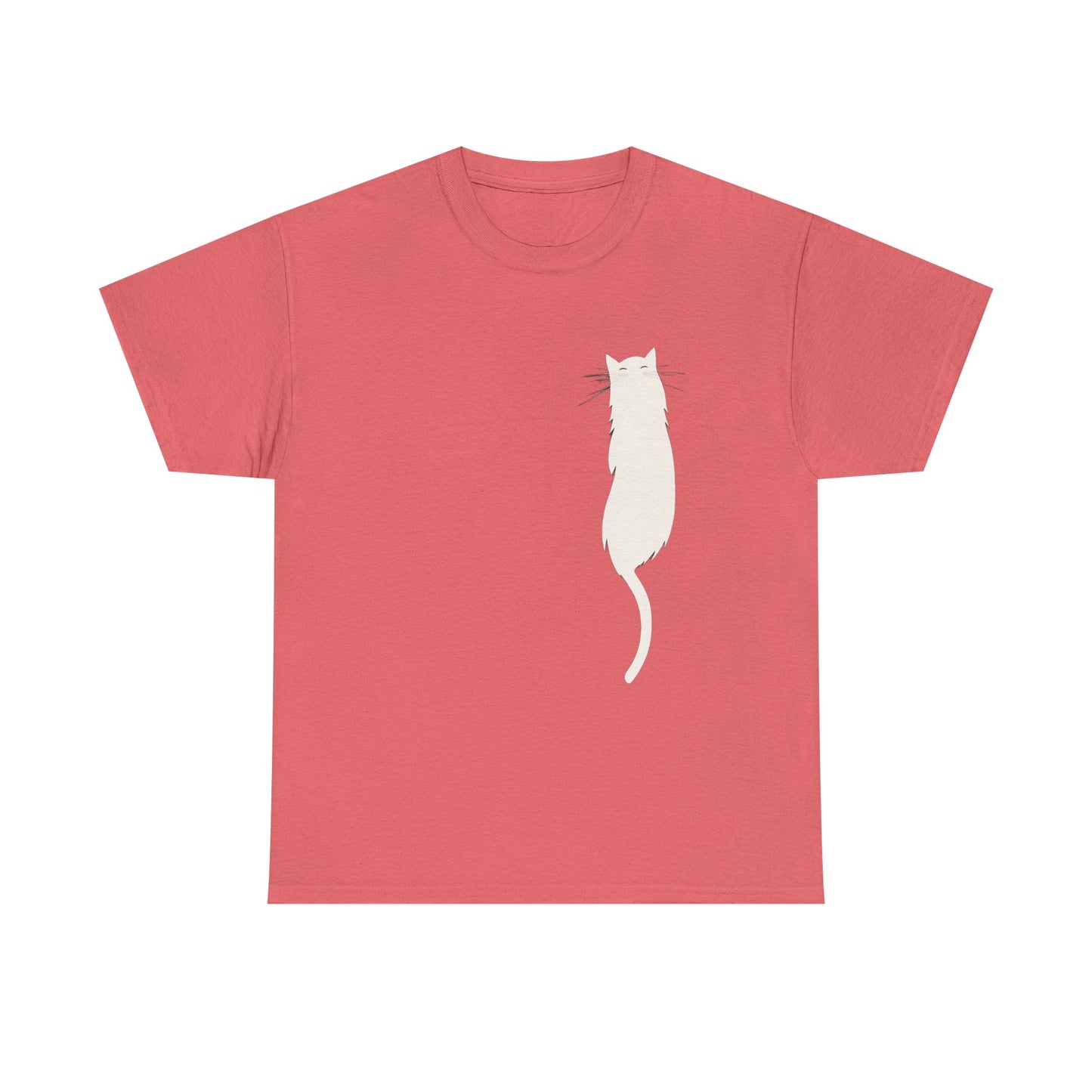 Cat Silhouette Unisex Heavy Cotton Tee – Floating White Cat