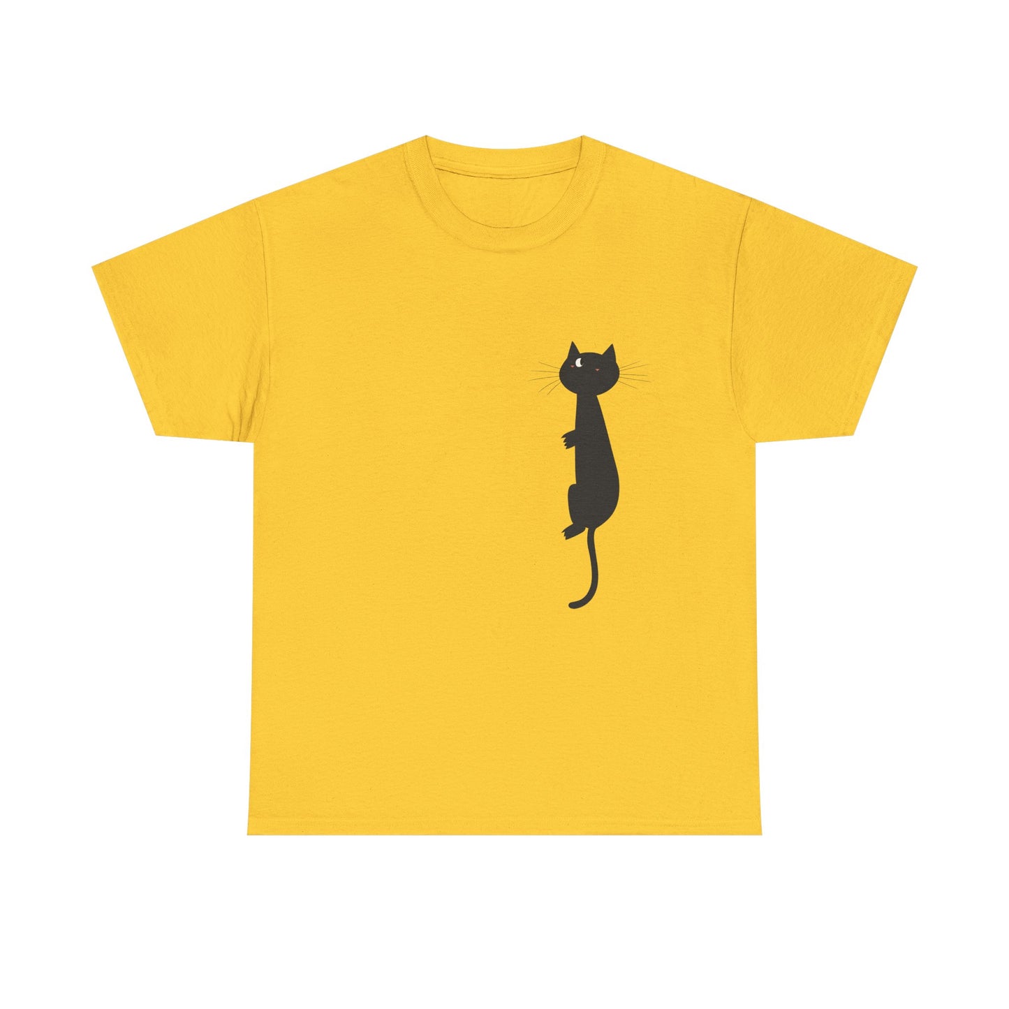Playful Black Cat Unisex Heavy Cotton Tee - Perfect for Animal Lovers - Tee Fusion Lab