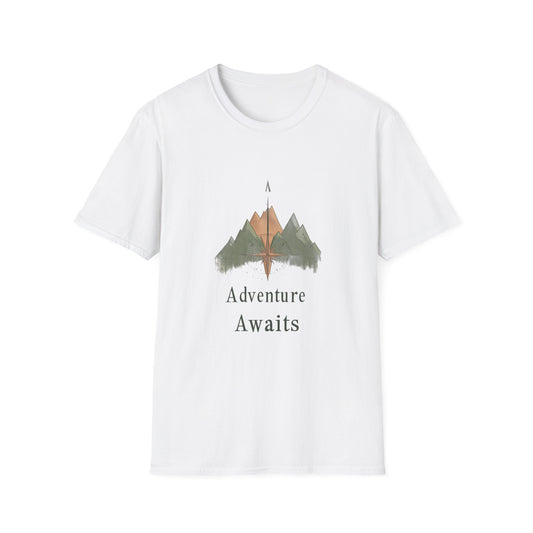 Adventure Awaits Unisex Softstyle T-Shirt - Perfect for Outdoor Enthusiasts - Tee Fusion Lab
