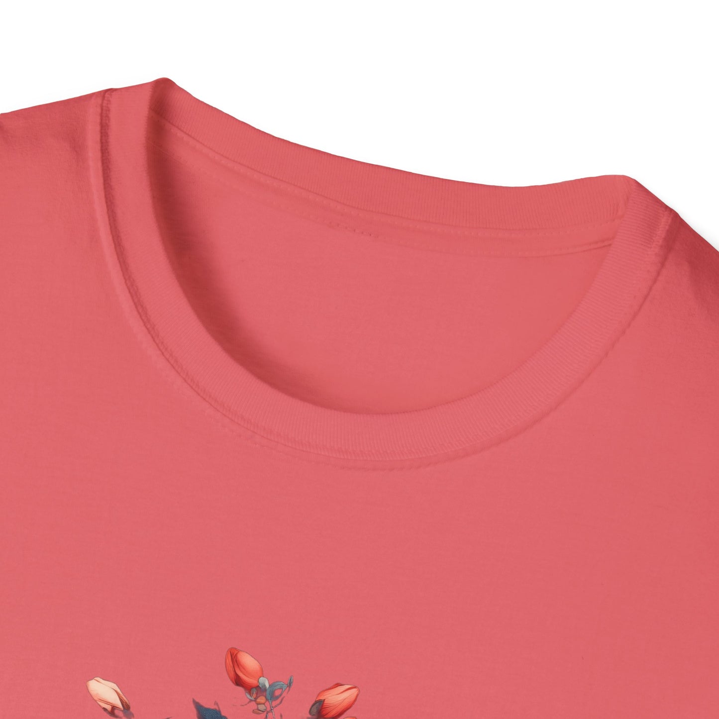 Floral Design Unisex Softstyle T-Shirt – Perfect for Everyday Wear and Spring Celebrations