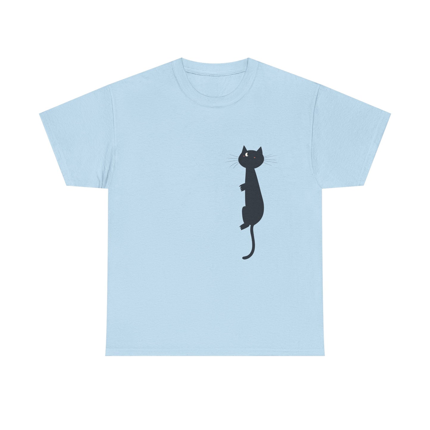 Playful Black Cat Unisex Heavy Cotton Tee - Perfect for Animal Lovers - Tee Fusion Lab