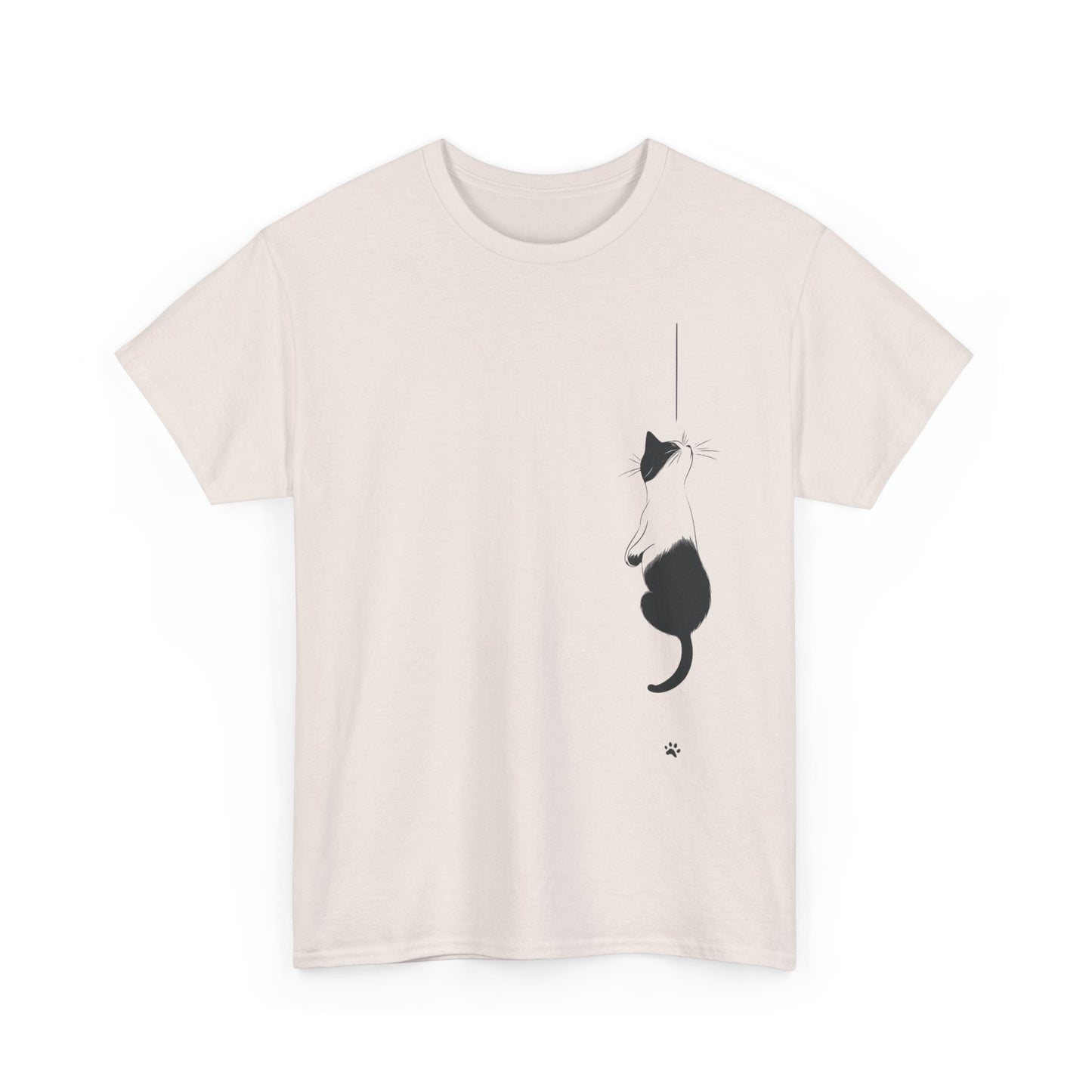 Cat Lover Unisex Heavy Cotton Tee - Curious Cat Hanging