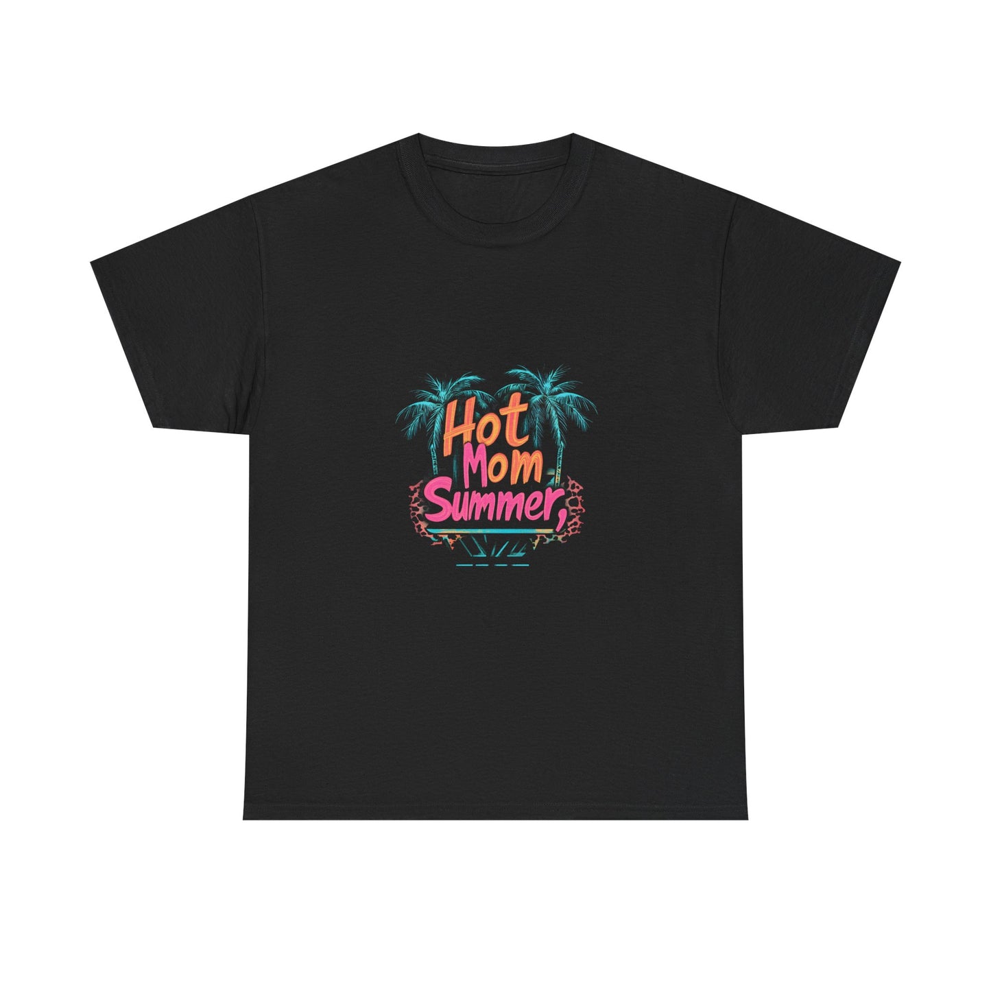 Hot Mom Summer Neon Tropical Unisex Heavy Cotton Tee - Perfect for Summer Vibes