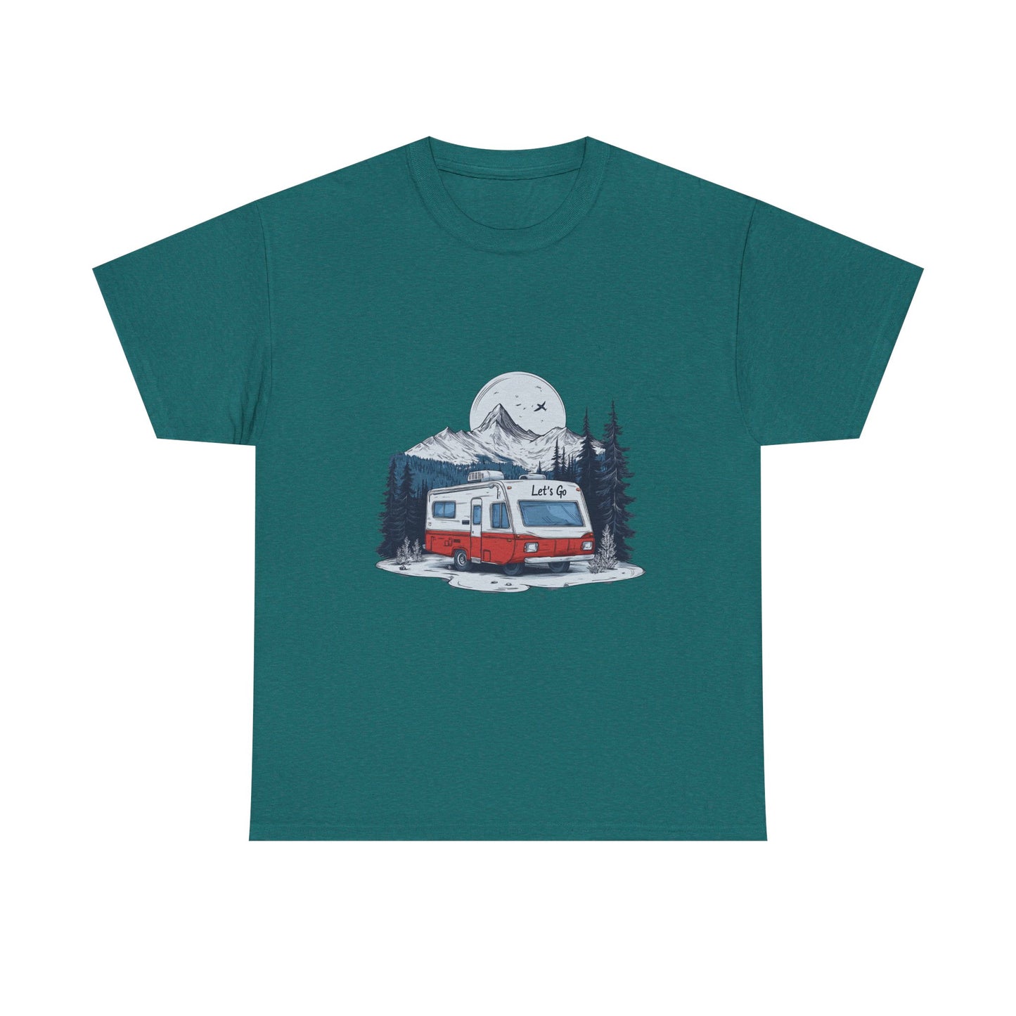 Adventure Awaits Unisex Heavy Cotton Tee - Retro RV Camping Design