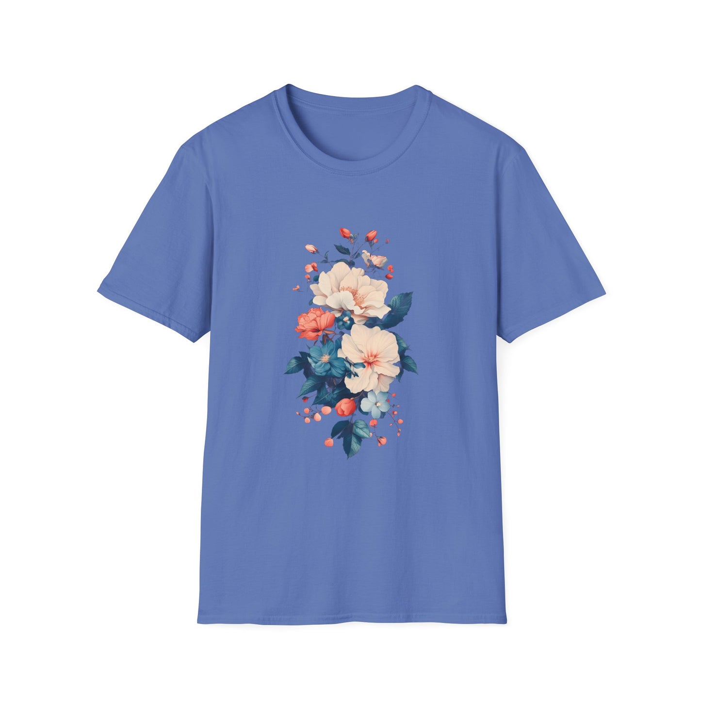 Floral Design Unisex Softstyle T-Shirt – Perfect for Everyday Wear and Spring Celebrations