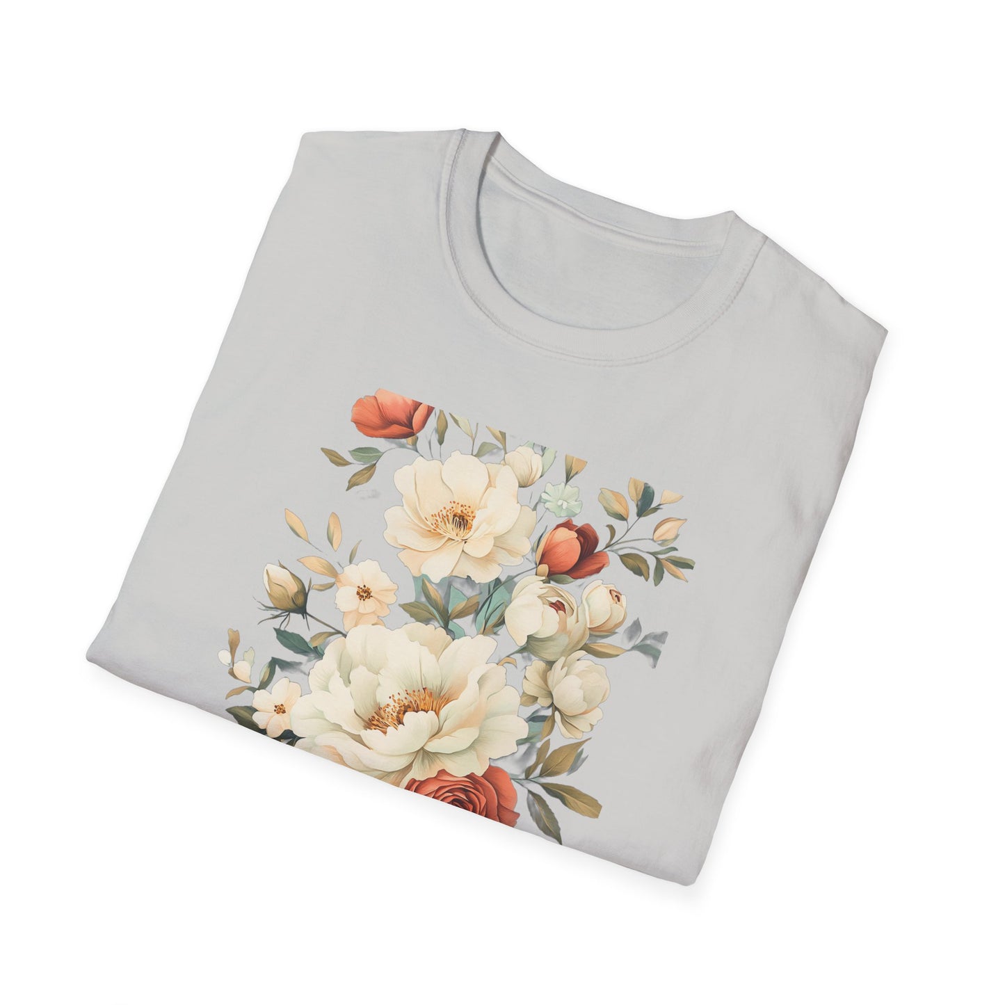 Floral Design Unisex Softstyle T-Shirt - Perfect for Spring and Everyday Wear