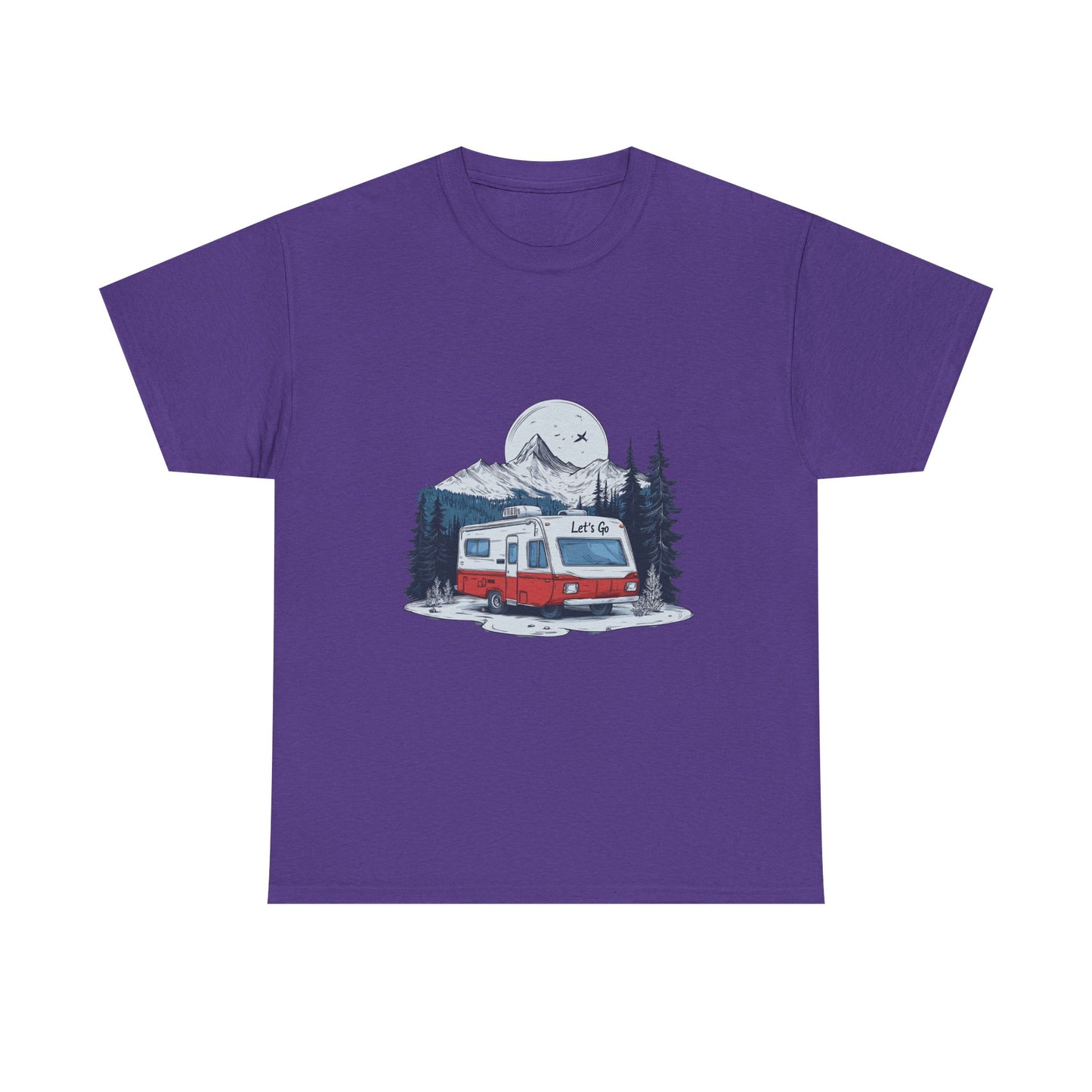 Adventure Awaits Unisex Heavy Cotton Tee - Retro RV Camping Design