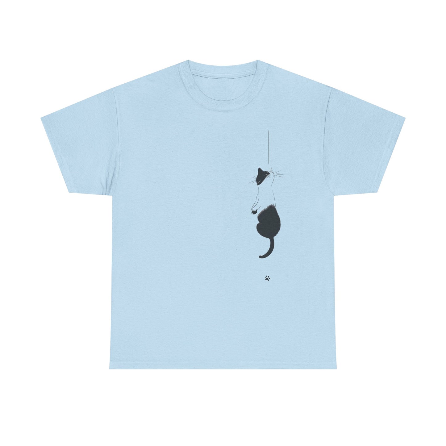 Cat Lover Unisex Heavy Cotton Tee - Curious Cat Hanging