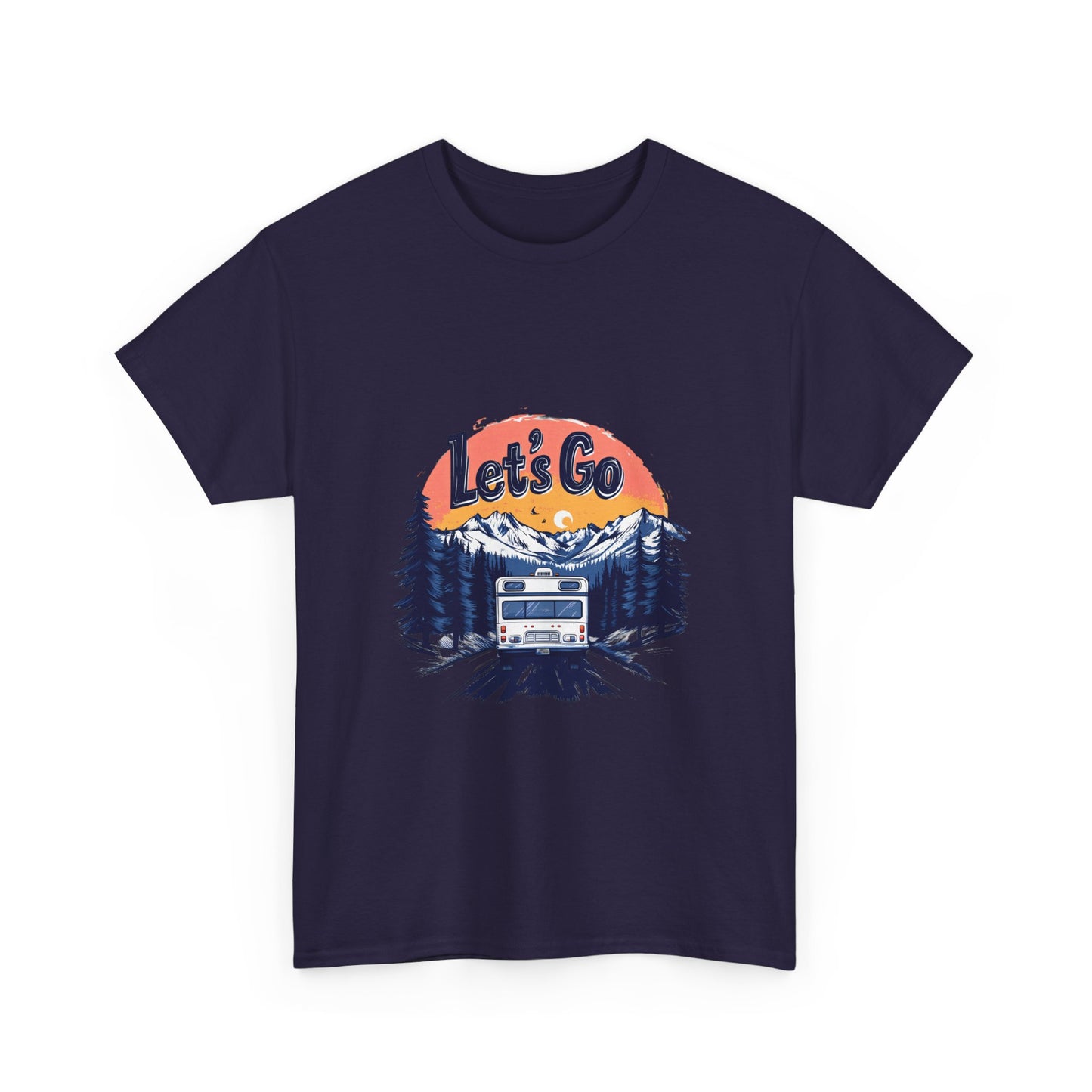 Adventure Awaits Unisex Heavy Cotton Tee - Let's Go Graphic T-Shirt