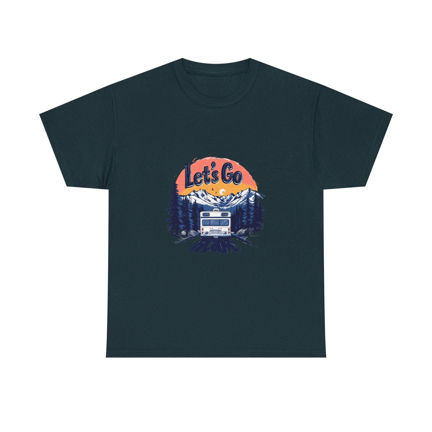 Adventure Awaits Unisex Heavy Cotton Tee - Let's Go Graphic T-Shirt