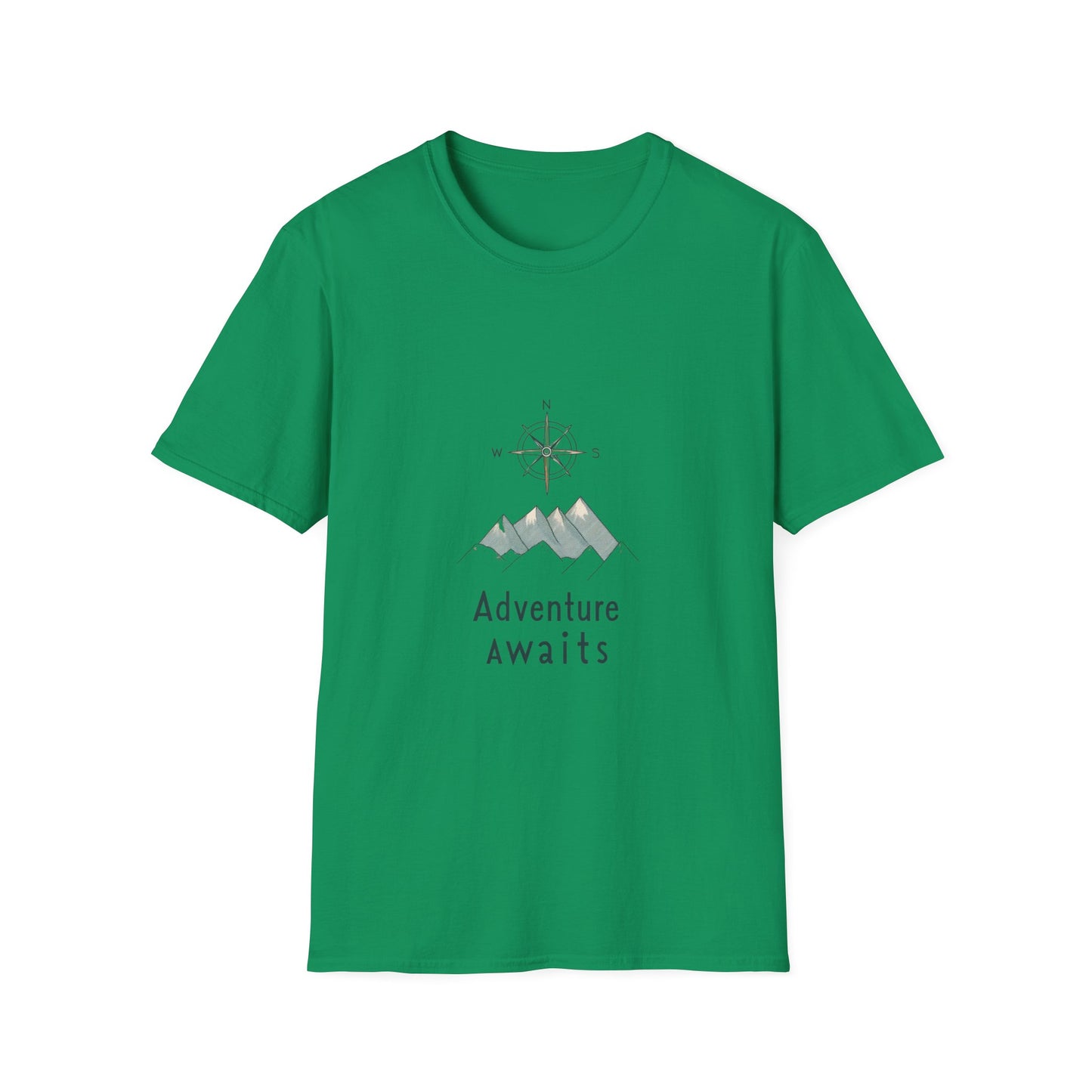 Adventure Awaits Unisex Softstyle T-Shirt, Perfect for Travel Lovers, Outdoor Enthusiasts, Camping, Adventure Gifts, Nature Tee