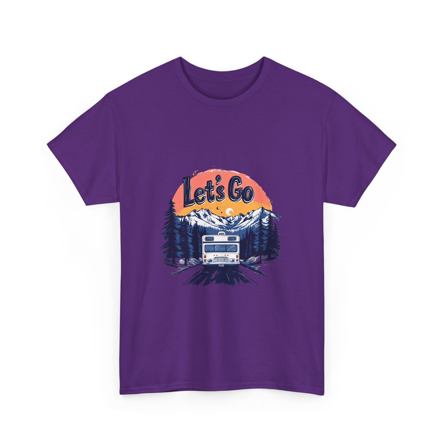 Adventure Awaits Unisex Heavy Cotton Tee - Let's Go Graphic T-Shirt