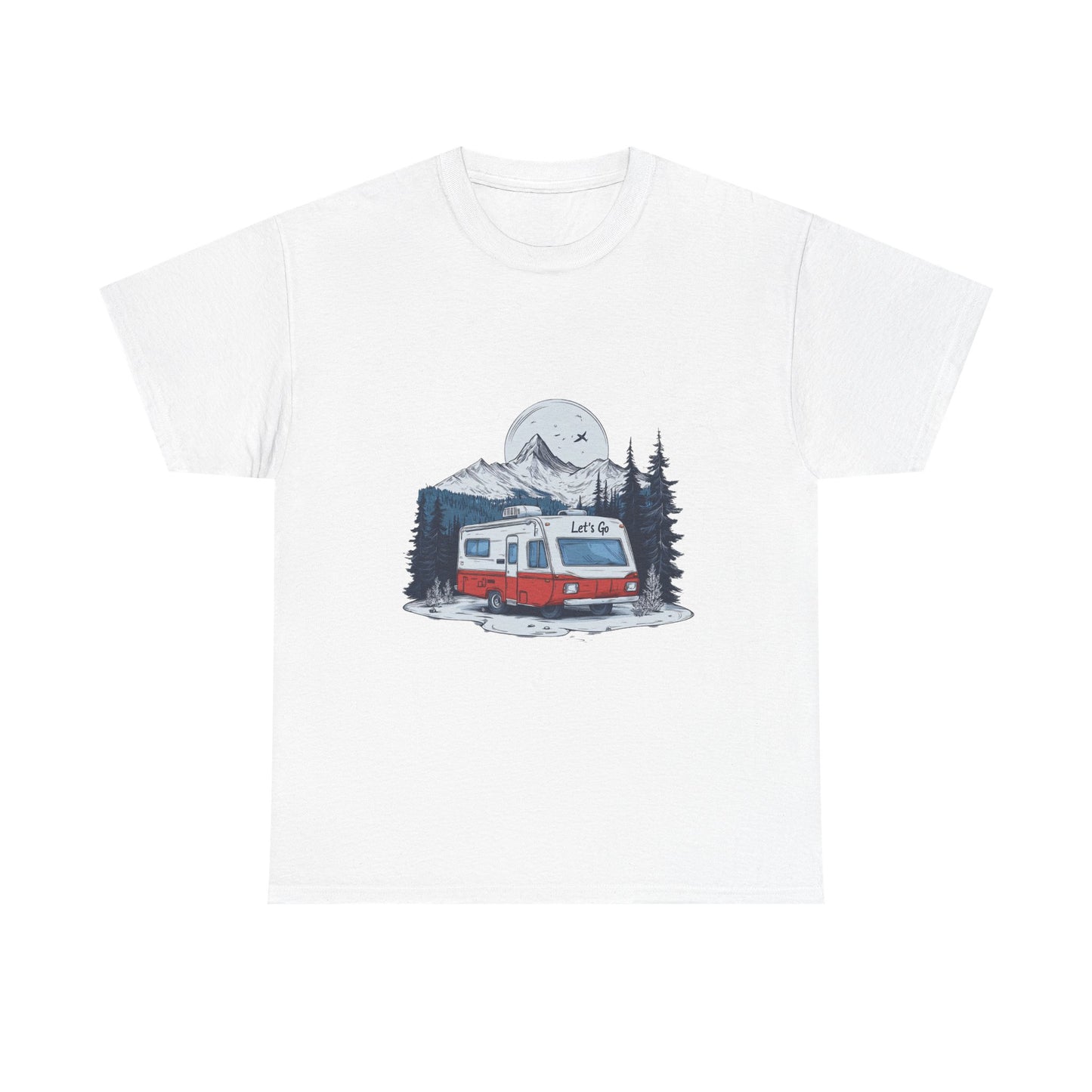 Adventure Awaits Unisex Heavy Cotton Tee - Retro RV Camping Design