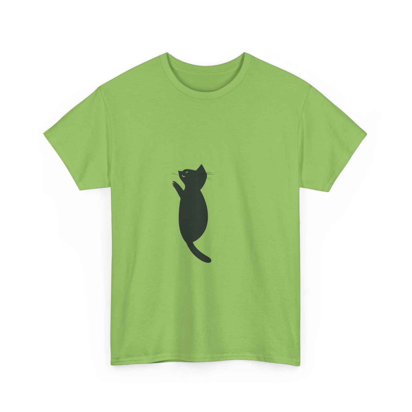 Playful Black Cat Graphic Unisex Heavy Cotton Tee - Tee Fusion Lab