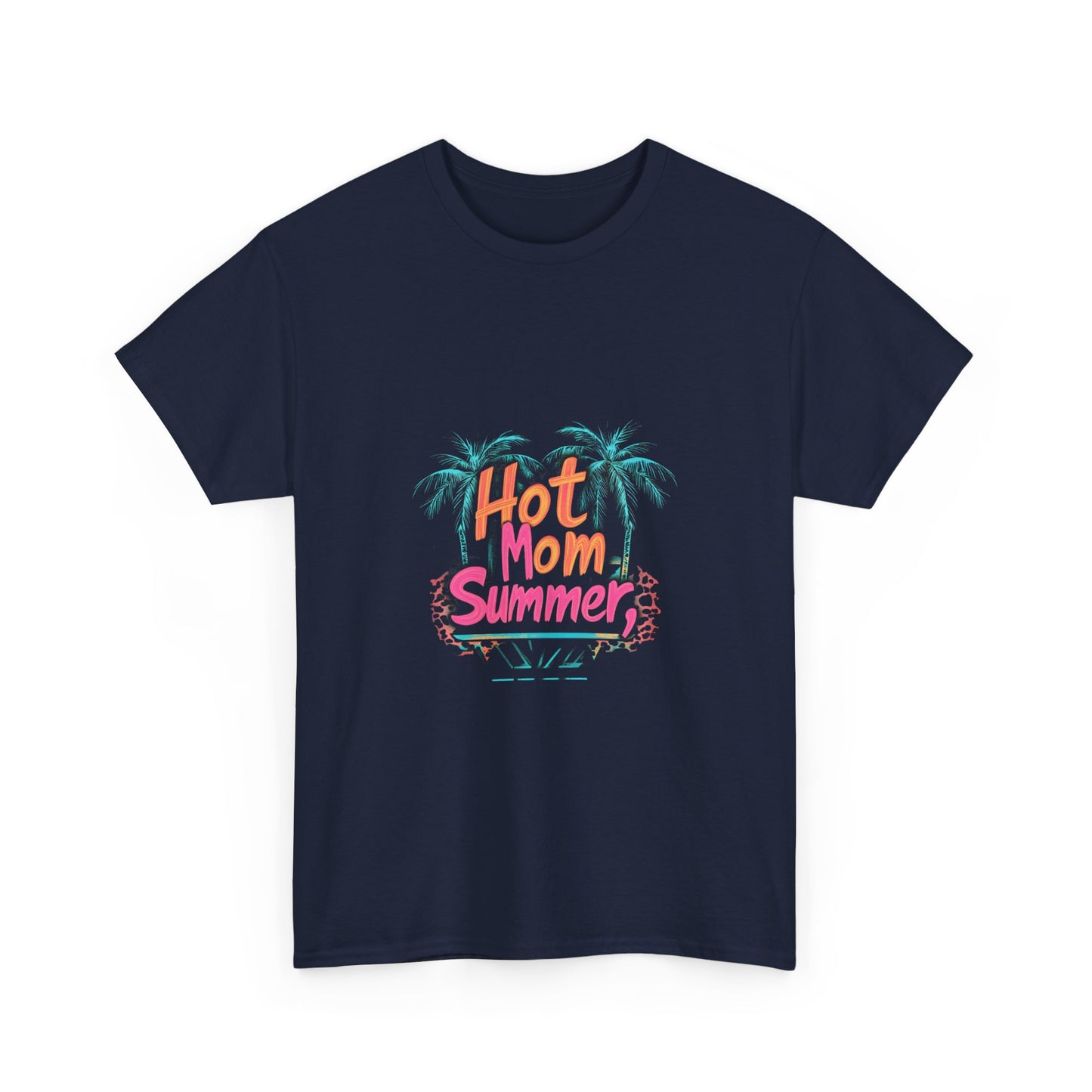 Hot Mom Summer Neon Tropical Unisex Heavy Cotton Tee - Perfect for Summer Vibes
