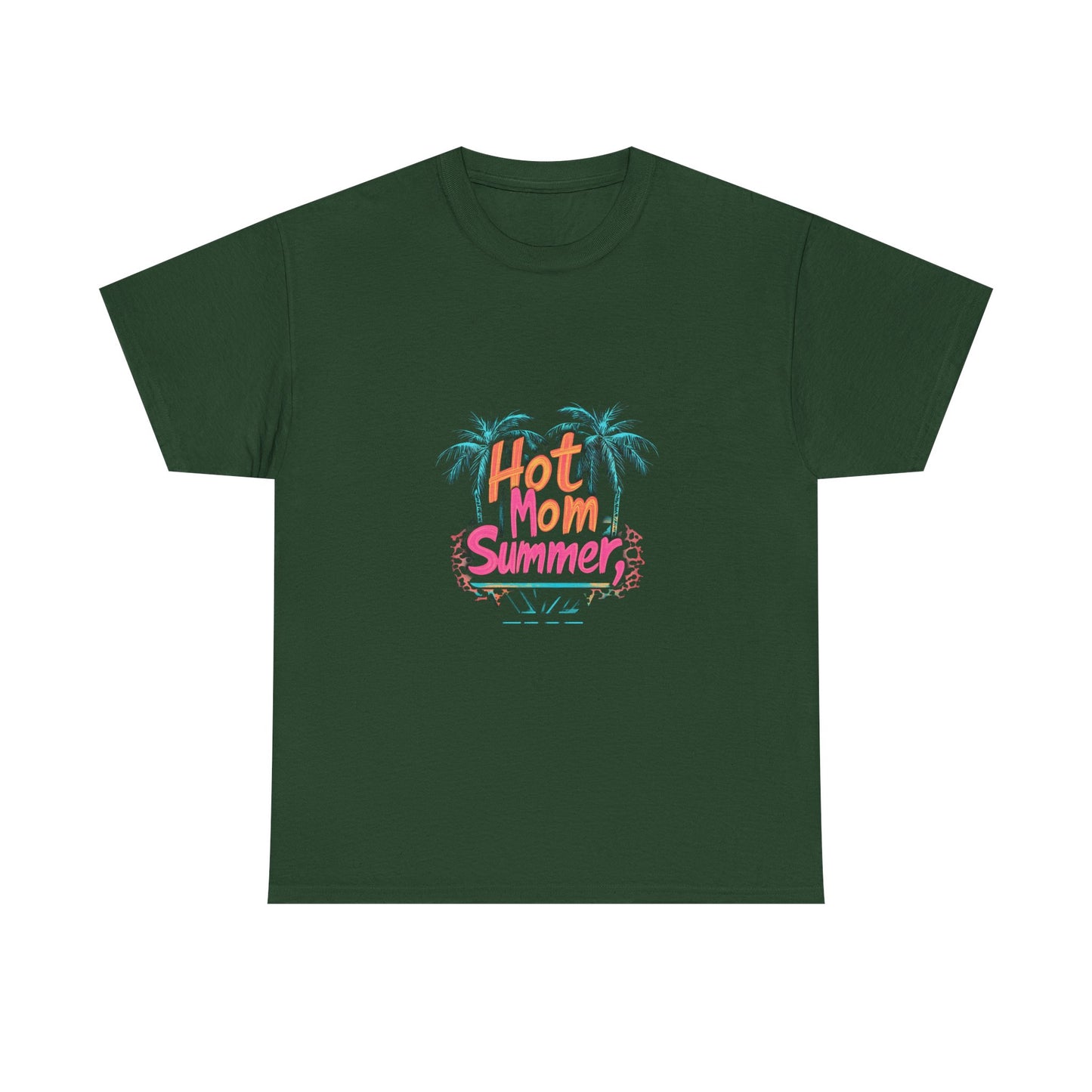 Hot Mom Summer Neon Tropical Unisex Heavy Cotton Tee - Perfect for Summer Vibes