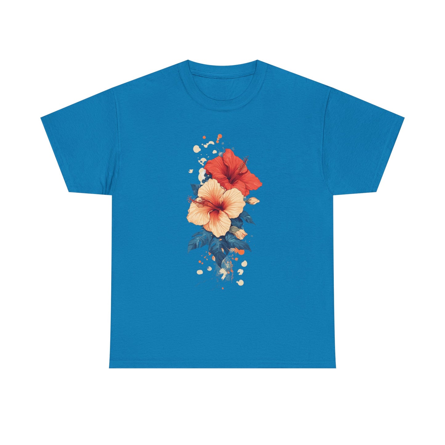 Tropical Floral Graphic Tee - Unisex Heavy Cotton T-Shirt - Tee Fusion Lab
