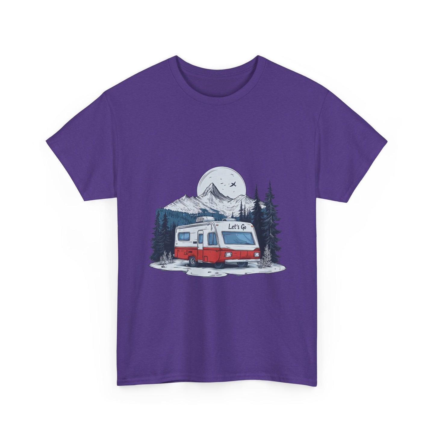 Adventure Awaits Unisex Heavy Cotton Tee - Retro RV Camping Design