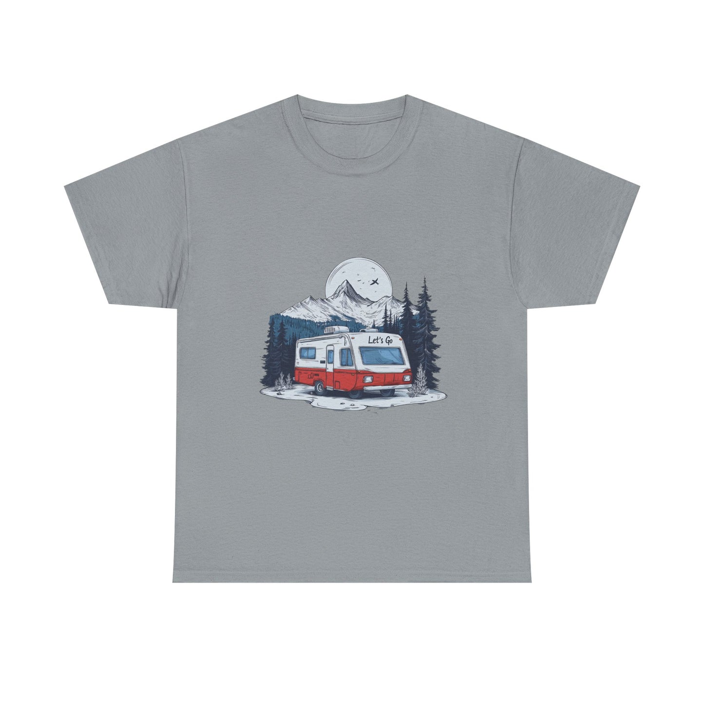 Adventure Awaits Unisex Heavy Cotton Tee - Retro RV Camping Design