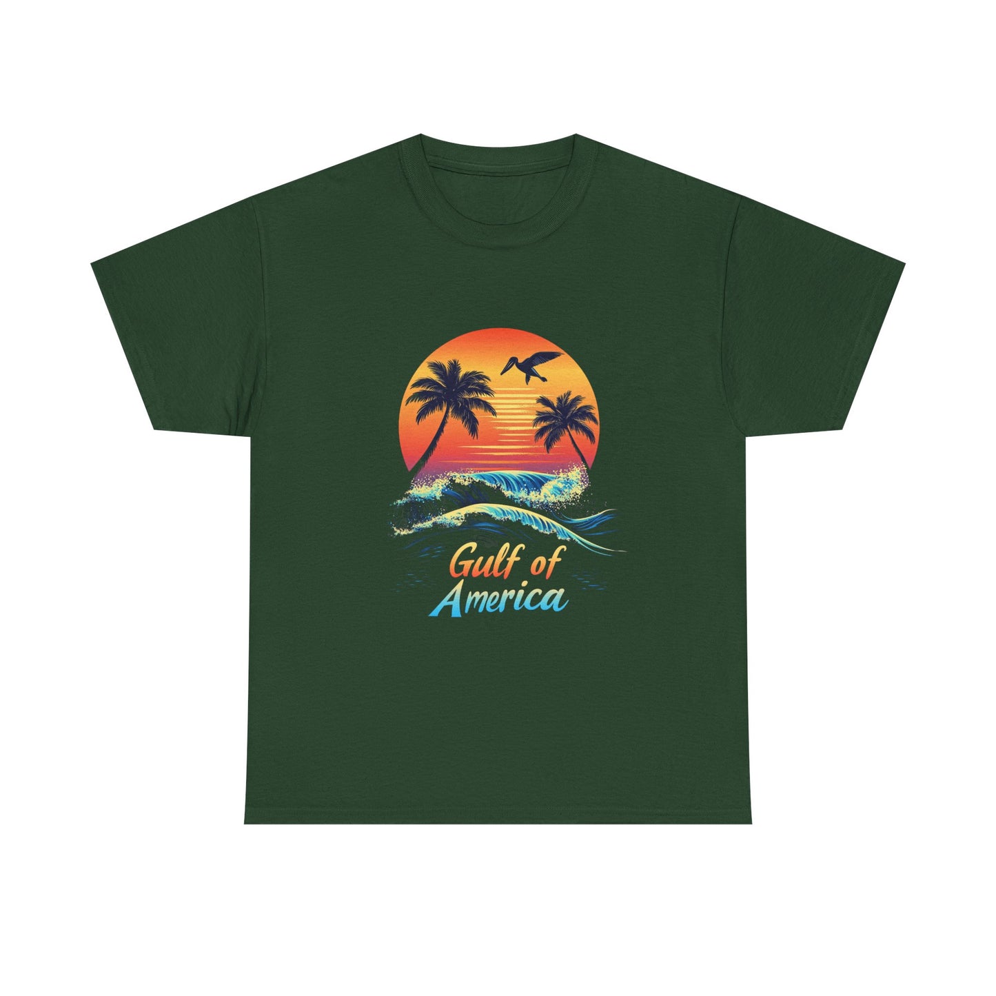 Gulf of America Unisex Heavy Cotton Tee – Retro Beach Vibe T-Shirt