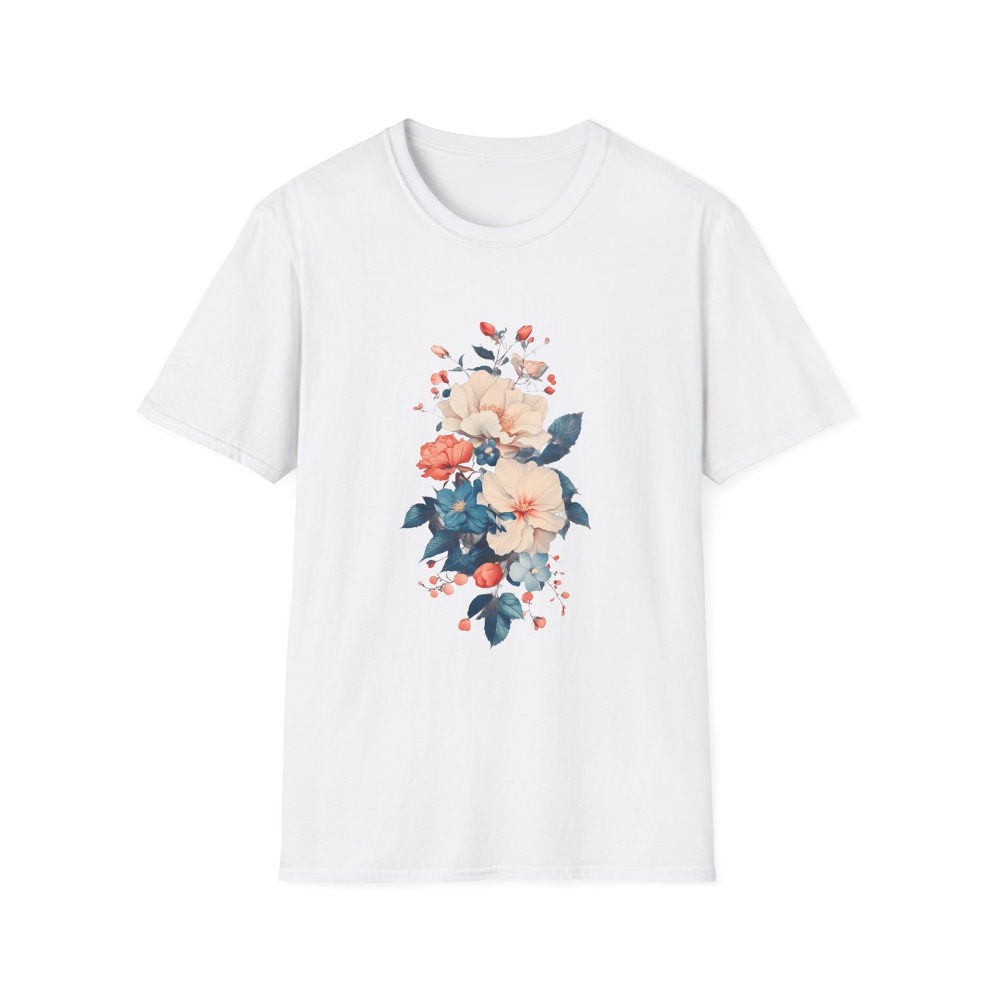 Floral Design Unisex Softstyle T-Shirt – Perfect for Everyday Wear and Spring Celebrations