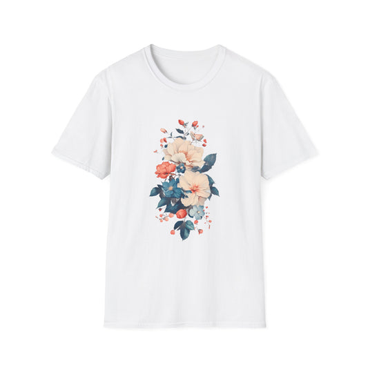 Floral Design Unisex Softstyle T-Shirt – Perfect for Everyday Wear and Spring Celebrations - Tee Fusion Lab