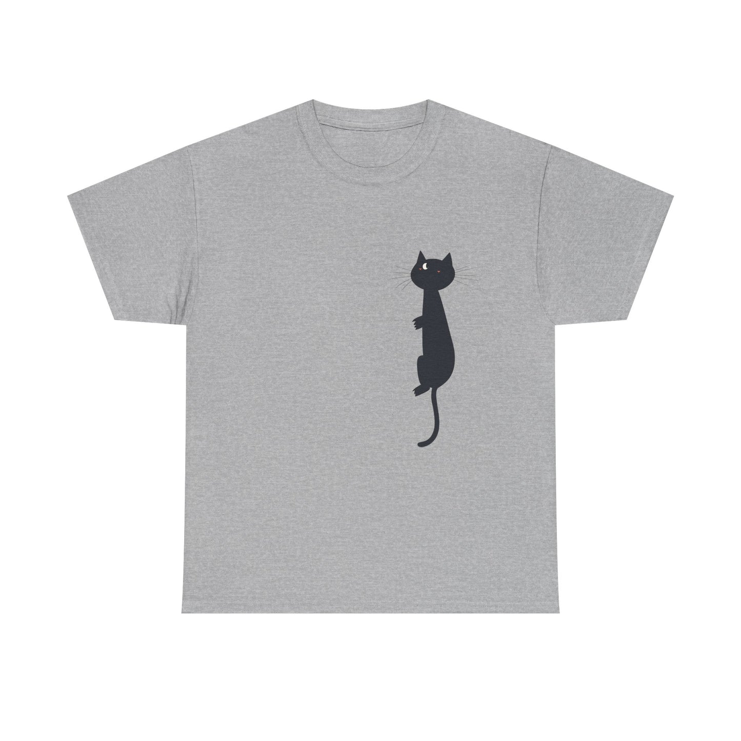 Playful Black Cat Unisex Heavy Cotton Tee - Perfect for Animal Lovers - Tee Fusion Lab