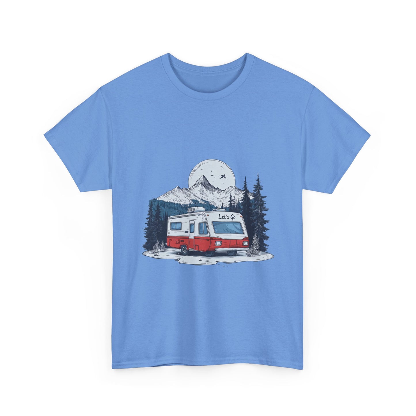 Adventure Awaits Unisex Heavy Cotton Tee - Retro RV Camping Design