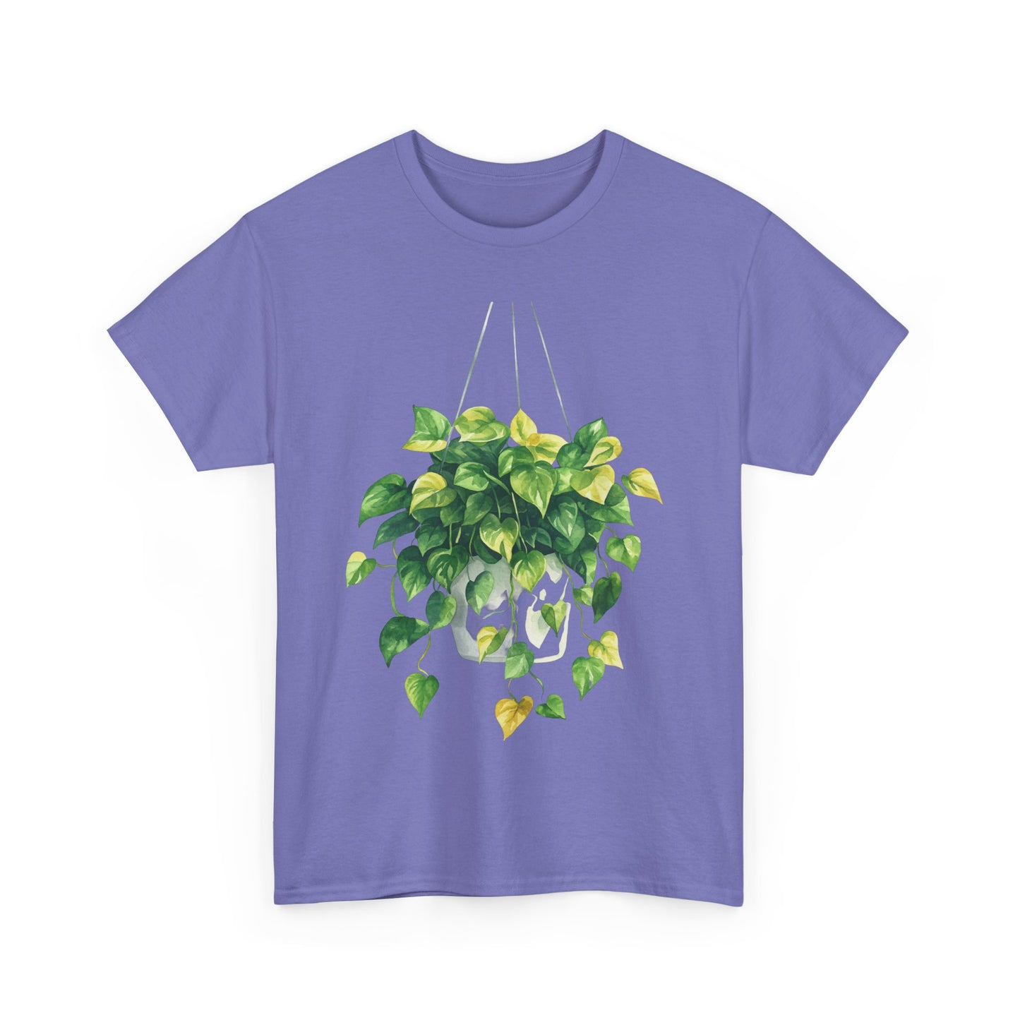 Hanging Pothos Plant Watercolor Tee - Hanging Indoor Plant Design