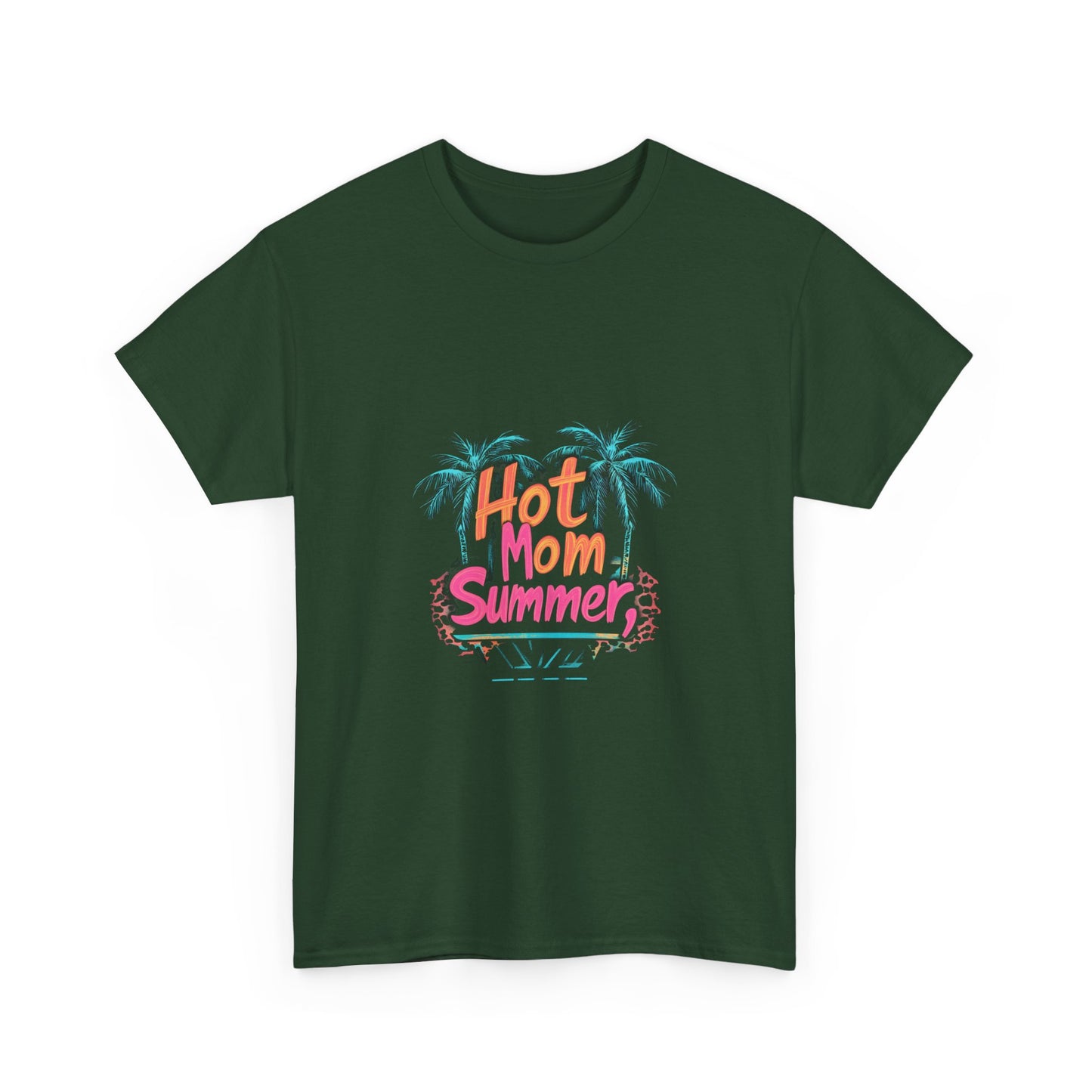 Hot Mom Summer Neon Tropical Unisex Heavy Cotton Tee - Perfect for Summer Vibes