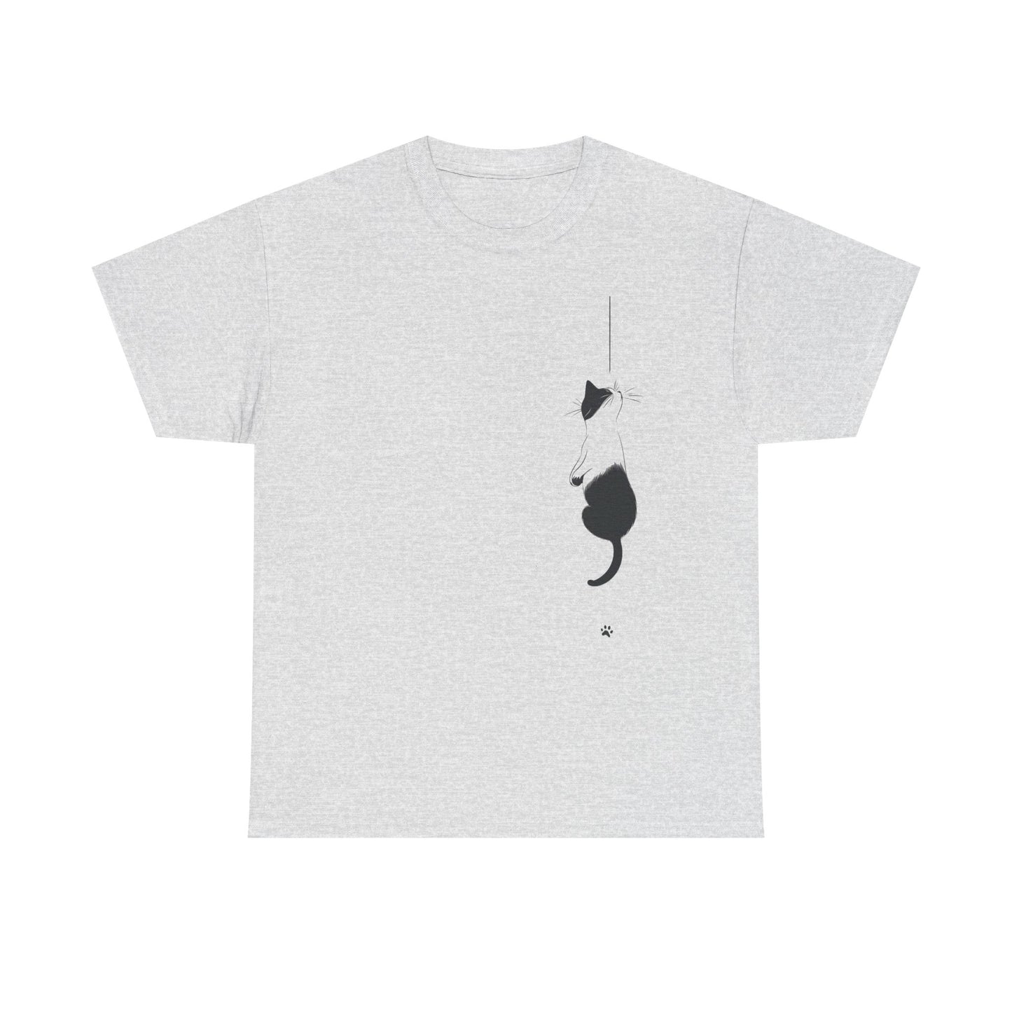 Cat Lover Unisex Heavy Cotton Tee - Curious Cat Hanging