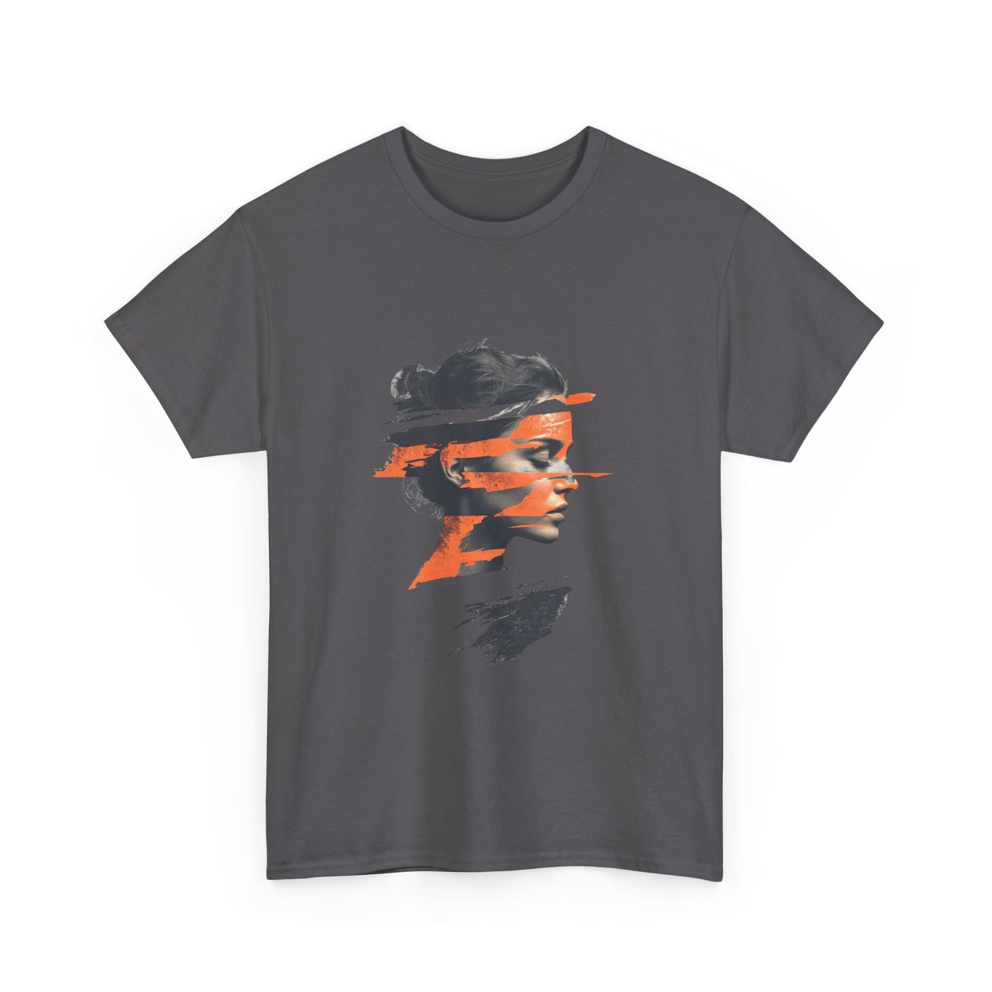 Artistic Unisex Heavy Cotton Tee - Abstract Portrait Design