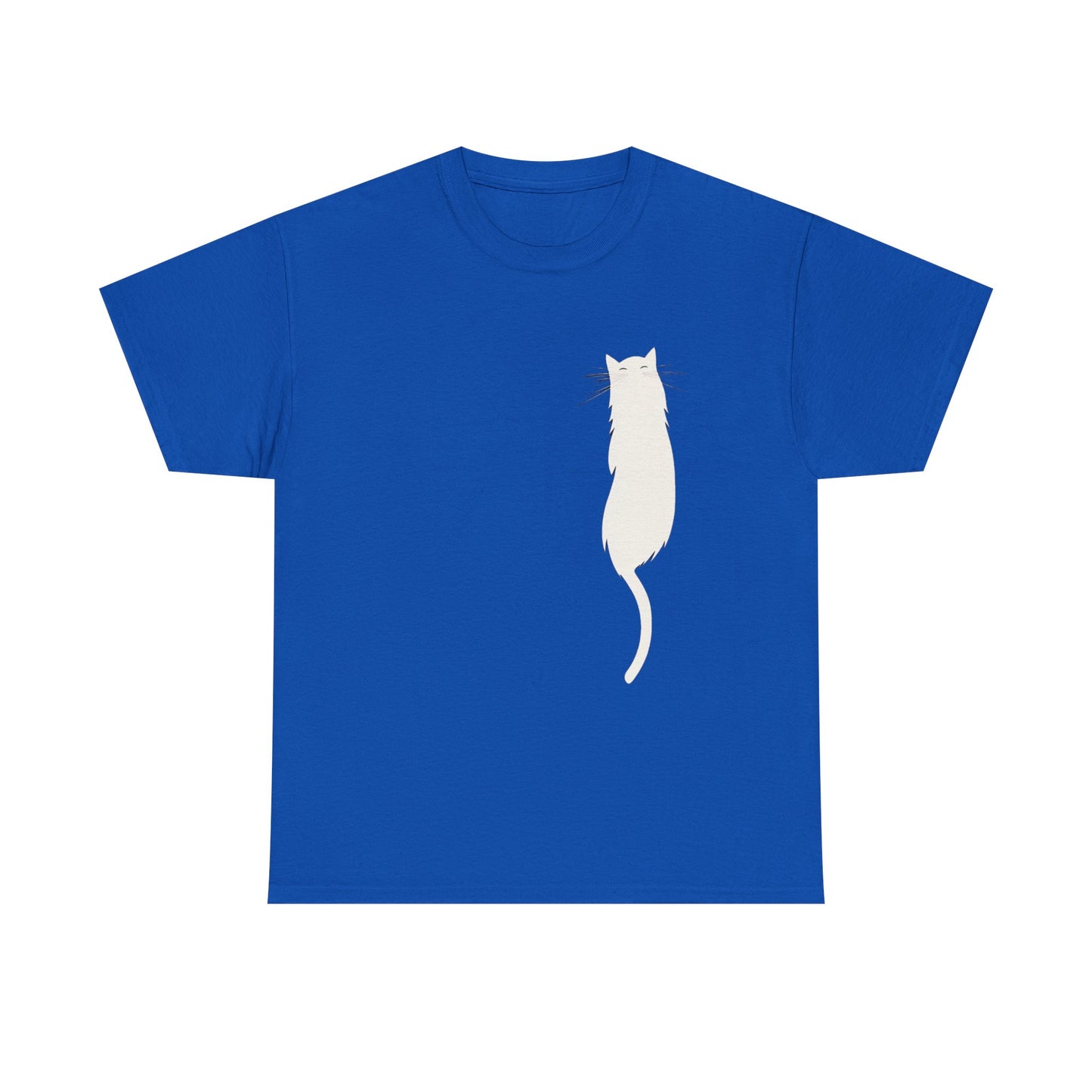 Cat Silhouette Unisex Heavy Cotton Tee – Floating White Cat