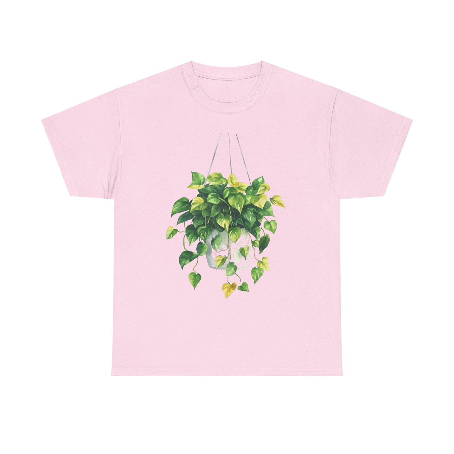 Hanging Pothos Plant Watercolor Tee - Hanging Indoor Plant Design