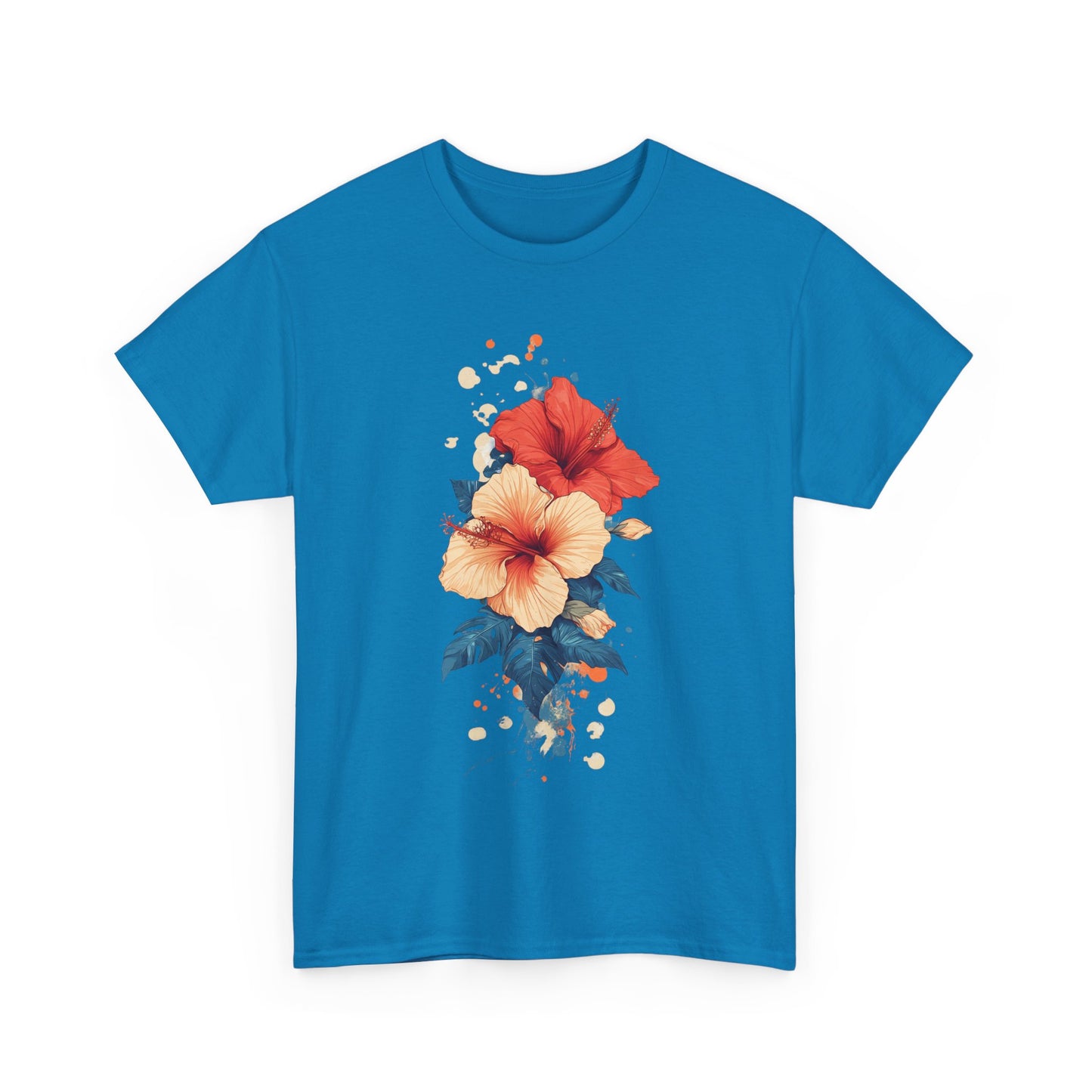 Tropical Floral Graphic Tee - Unisex Heavy Cotton T-Shirt - Tee Fusion Lab