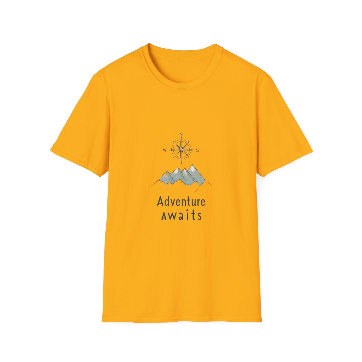 Adventure Awaits Unisex Softstyle T-Shirt, Perfect for Travel Lovers, Outdoor Enthusiasts, Camping, Adventure Gifts, Nature Tee