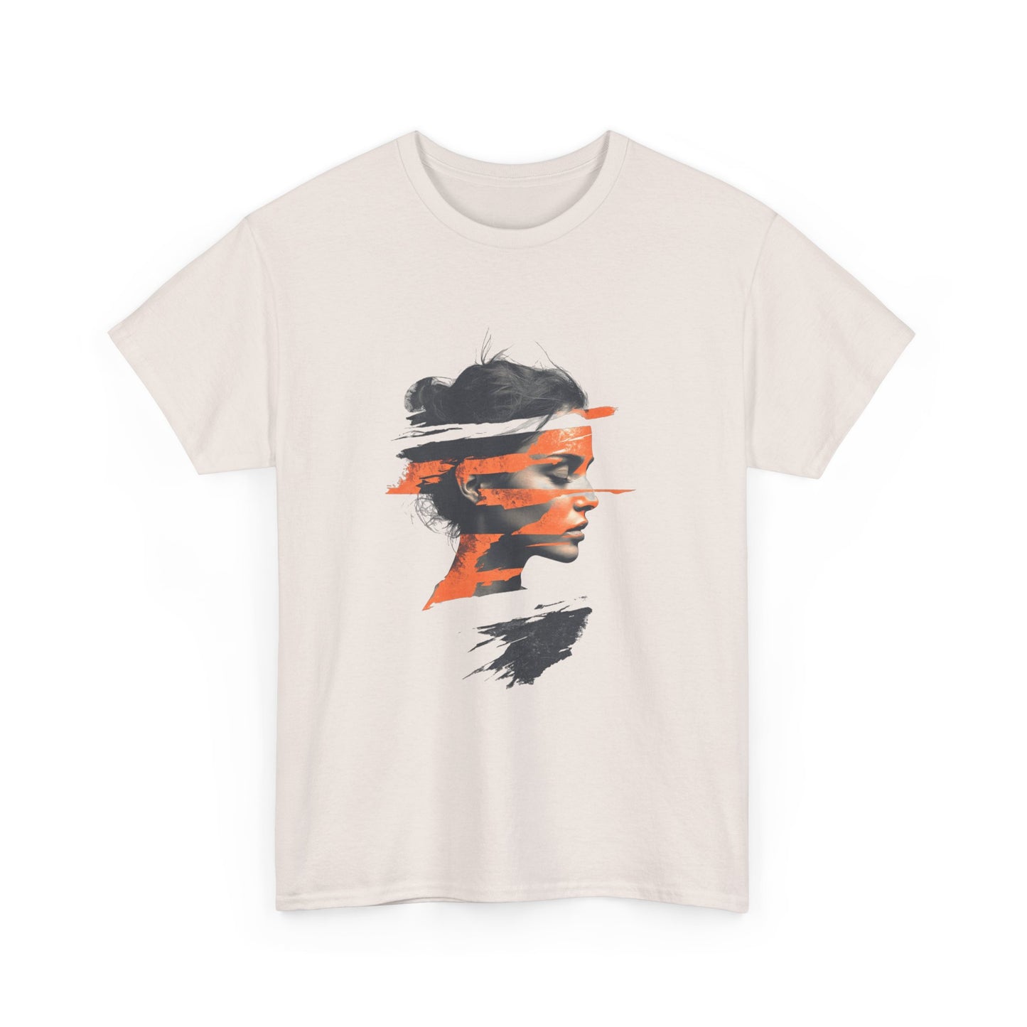 Artistic Unisex Heavy Cotton Tee - Abstract Portrait Design