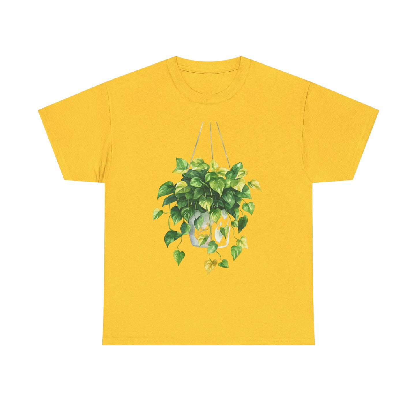 Hanging Pothos Plant Watercolor Tee - Hanging Indoor Plant Design