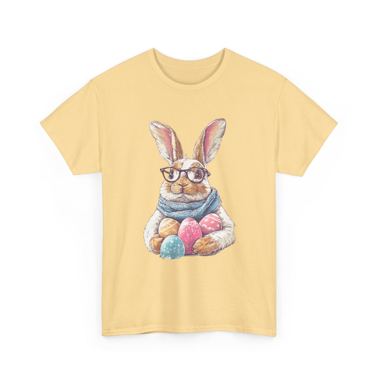 Easter Bunny Graphic Tee - Unisex Heavy Cotton Tee for Spring Celebrations - Bunny with Glasses